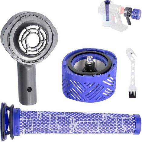 YMYNY Ensemble d'accessoires de filtre et de couvercle arrière de moteur pour aspirateur Dyson V6 DC58 DC59 DC61 DC62 DC74, couvercle arrière de moteur + pré-filtre + pièces de rechange de filtre arri