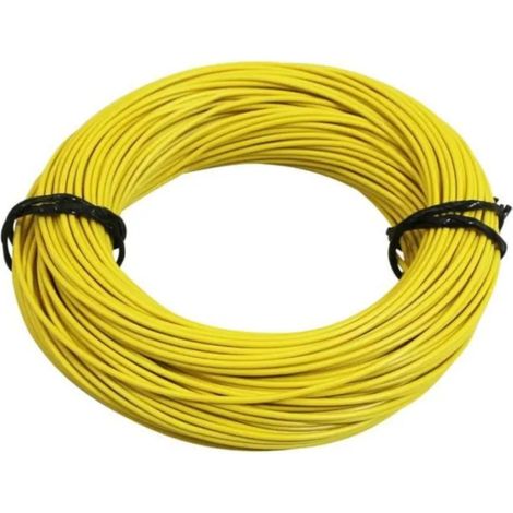 Rouleau de 5 mètres fil électrique 0,5mm² cuivre jaune câble souple faisceau