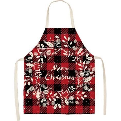 Modern Kitchen Apron - SHLK - Black and Red Checkered - 38x47cm - Washable
