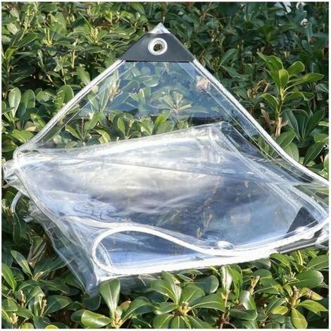 Bâche Transparente Imperméable, Résistant à la Déchirure Bâche de Protection Étanche, Résistant à poussière avec Cordon(2x2m) (1/4)