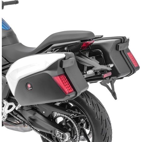 Seitenkoffer Motorrad + Bagtecs PX74 Universelle Halterungen weiß