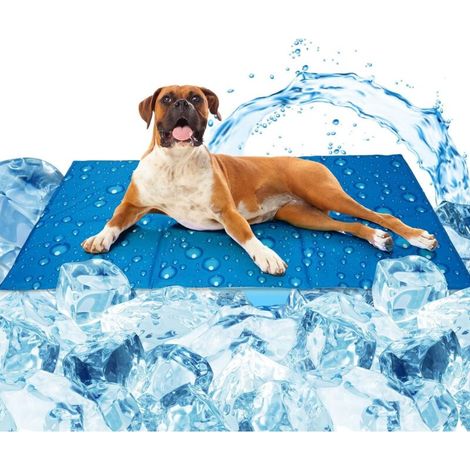 Tapis Rafraichissant Chien L 90x50cm, Auto-refroidissant Gel Non-Toxique Grand Tapis Refroidissement Chien, Tapis Fraicheur Chat, Plus Durable - Résistant Aux Rayures (1/5)
