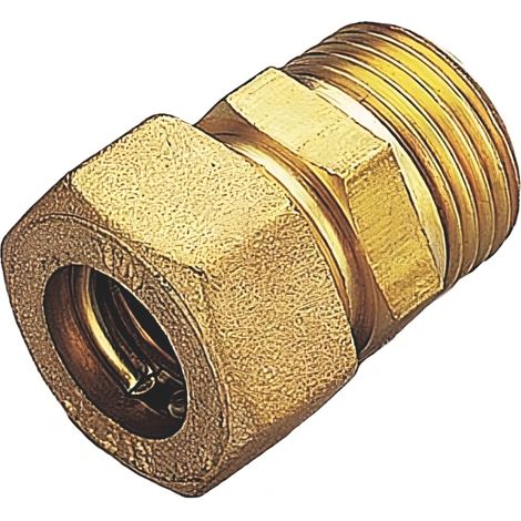 Tiemme RACCORDO IN OTTONE PER TUBO IN RAME diritto maschio mis. 12x1/2 10.00 pz