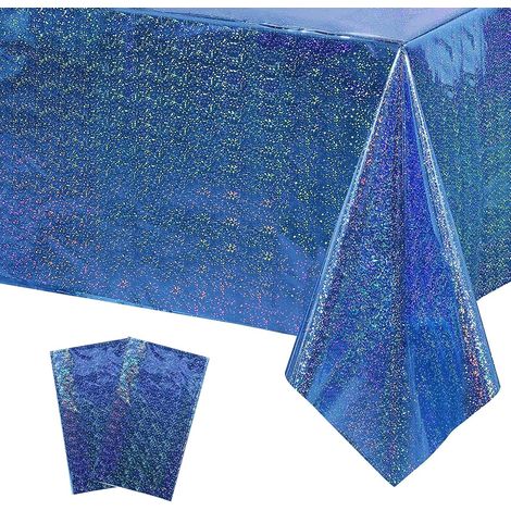 Party-Tischdecke, 2 Stück, 137 x 274 cm, bunte Plastik-Tischdecke, wasserdichte rechteckige Einweg-Geburtstagstischdecke für Kindergeburtstagsparty-Hochzeitsdekoration