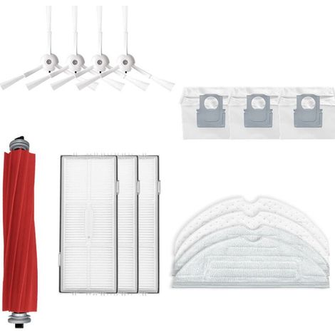 Kit Accessoires Robot Aspirateur 1 Brosse Principale 3 Filtres 4 Brosses Latérales 3 Sacs Poussière 2 Lingettes (1/4)