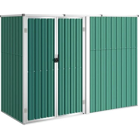 Garden Tool Shed Green 225x89x161 cm Galvanised Steel vidaXL