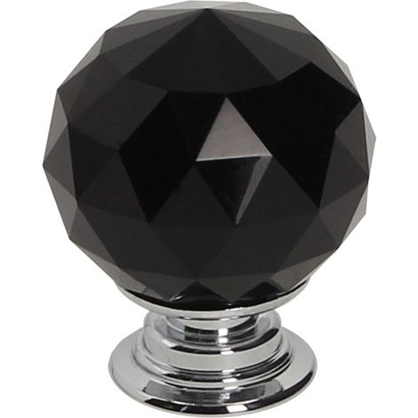 Pomo GP14, negro, cromo brillante, diámetro 30 mm (1/2)