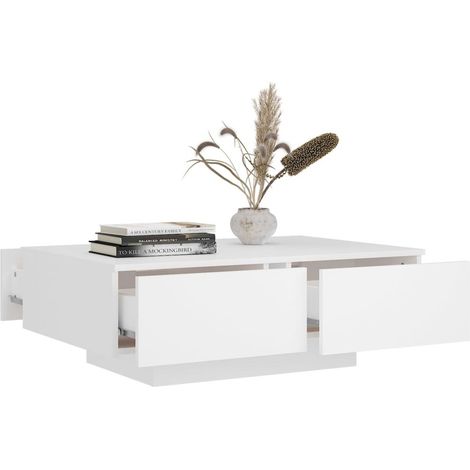 Table basse blanche 90x60x31 Leva