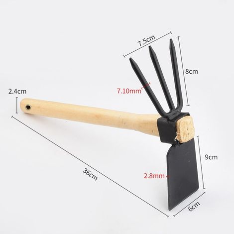 Houe Agricole - Manche En Bois Et Tête En Métal - Pour Désherbage Et Labourage De Jardin - 1 Pièce (1/5)