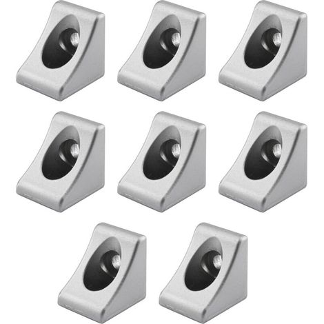 Set of 8 Solid Aluminum Triangular Corner Brackets, 3030 Series, for Aluminum Extrusion Profiles (1/5)