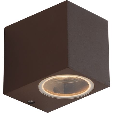 Fan Europe Qubo - Applique d'extérieur en aluminium Down, Corten, IP54, GU10