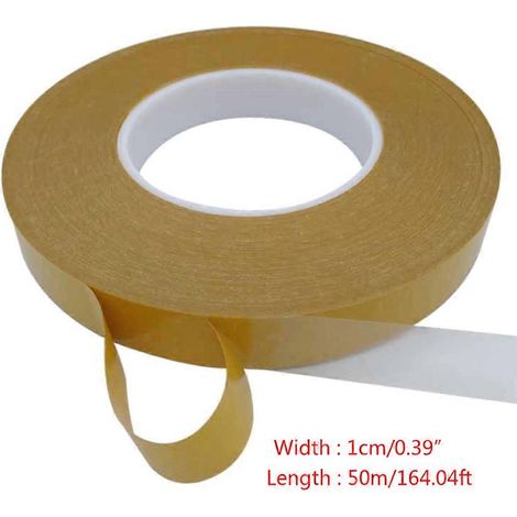 1 rouleau de ruban adhésif double face PET haute résistance aux hautes températures, transparent et sans traces, d'une longueur de 50 mètres. (1/5)