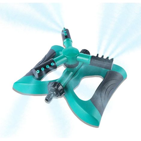 CYRILL - Irrigatore da giardino con rotazione automatica a 360°, irrigatore per prato largo 6-33 piedi, base a farfalla verde può essere collegato al sistema di spruzzatura per l'irrigazione di piante (1/5)