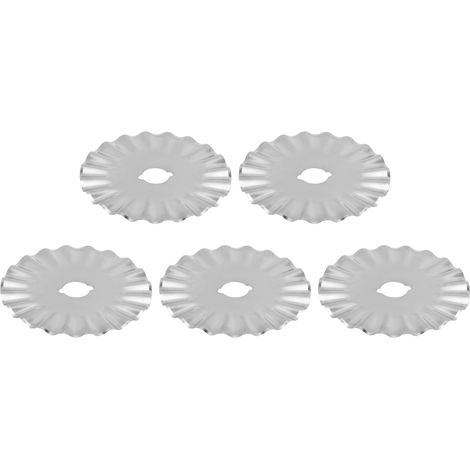 Lot de 5 lames de cutter rotatif 45mm ligne ondulée pour tissu, papier, patron, couture, coupe précise, outil de tailleur, matériel de bricolage (1/5)