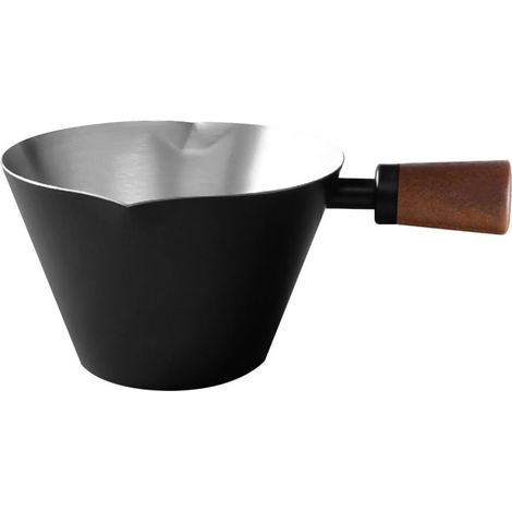 Cuillères Doseuses Cafés, Pince à cuillère à café, Double Bec Verseur en V, Tasse Mesurer en Acier Inoxydable, avec Poignée en Bois et échelle pour la Préparation de Cafés, Desserts et Cocktails. (1/5)