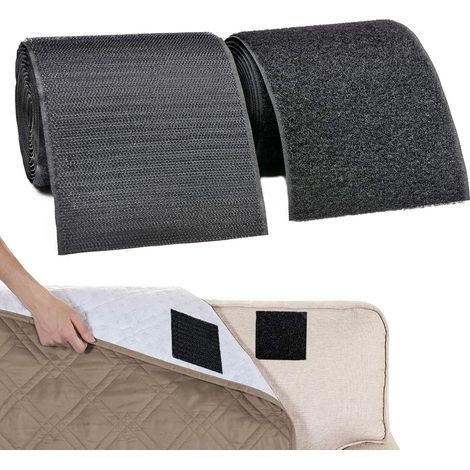 Scratch a Coudre pour Tissu, Non Adhésif Noir Nylon Bande auto Agrippante pour Câble Gestion, à Coudre, DIY Artisanat Autour de Accueil et Bureau, 11cm Large et 2m Long