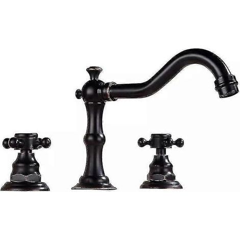Robinets de lavabo modernes et luxueux en laiton, 3 trous, 20 cm (8 pouces) (1/5)