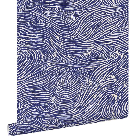 papier peint 3D motif nuages bleu foncé - ESTAhome (1/5)