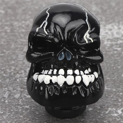 Schaltknauf mit Totenkopf-Motiv, modifizierter Schalthebel, 8 mm / 10 mm / 12 mm Adapter, Schwarz (1/5)