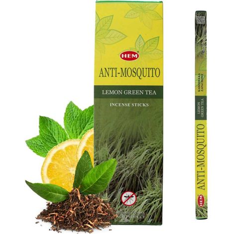 Bastoncini di incenso HEM contro le zanzare, al limone e tè, 8 pezzi (1/5)