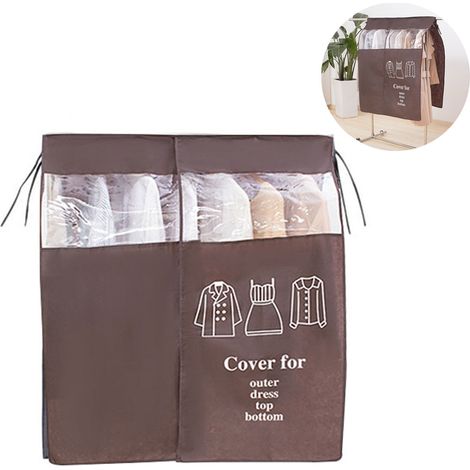 Housse de protection anti-poussière respirante 90 x 110 cm, en PEVA épais, longue et résistante à la poussière et à l'humidité. Porte-manteau transparent avec fermeture auto-agrippante.