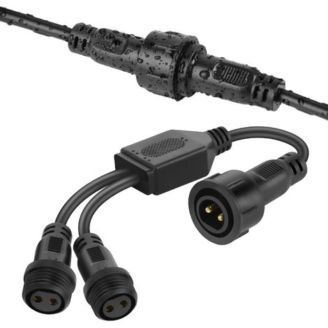 Connecteur Guirlande Lumineuse Noel, 2 en 1 Prolongateur Étanche Connecteurs, Connecteur 2 Broches Etanche IP65 avec Connecteurs Mâle et Femelle, pour Sapin Lumineuse,Guirlande Lumineuse. (1/5)