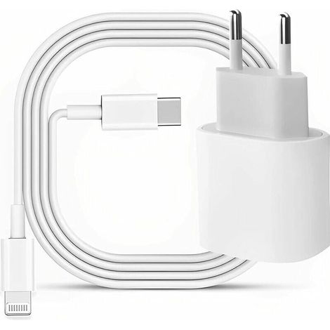 Cargador para iPhone - [Certificado Apple MFi] - Cargador rápido USB C PD de 20 W con cable C a Lightning de 1,8 m, adaptador de cargador tipo C para iPhone 14/14 Plus/14 Pro/14 Pro Max/13/12/11/X/SE/ (1/5)