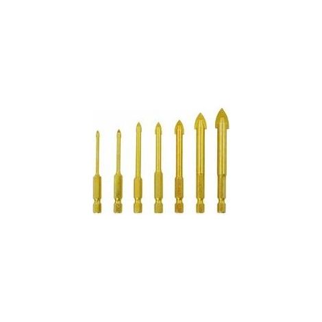 Drill bits for tiles and concrete – Set of 7 carbide spear-head drill bits, diameters 3 to 12 mm (3/4/5/6/8/10/12 mm) (1/5)