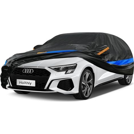 Bâche de voiture imperméable et respirante, protection UV, pour berline 450-470 cm, noir bleu (1/5)