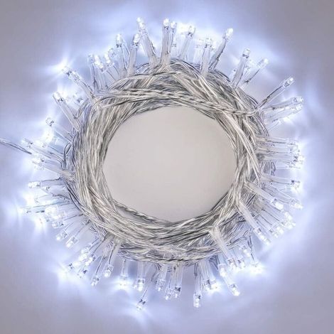 Guirlande lumineuse de Noël Guirlande Lumineuse 10M 100 LED Lumières de Noël Intérieur et extérieure 8 Modes Etanche avec Minuterie Fairy Lights pour Décoration Maison Fête Noël Mariage, Blanc Froid