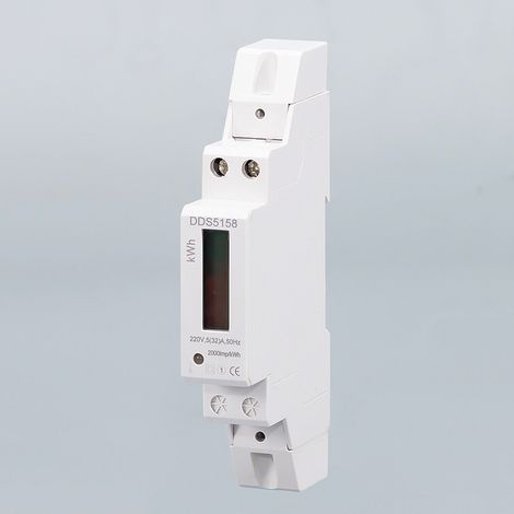 1 pièce rail de guidage compteur d'énergie électrique LCD monophasé électronique ménage 220V compteur d'énergie électrique sans rétro-éclairage (1/2)