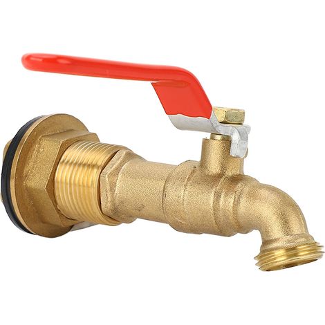 Robinet de récupération d'eau de pluie, vanne à bille quart de tour 1/2 pouce, avec passe-câble pour réservoirs d'eau (1/5)