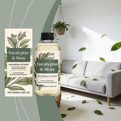 Ätherisches Öl mit Eukalyptus- und Moosduft, frischer, holziger Duft, leichter und eleganter Diffusor für die Raumluft – 100 ml -- DE (1/5)