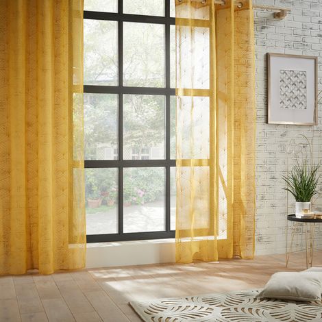 Lot de 2 voilages brodé "Mia" tamisant 140 x 240 cm Atmosphera