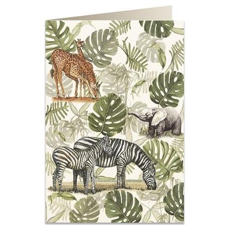 B6-Karte + Umschlag 6030 Giraffen und Zebras
