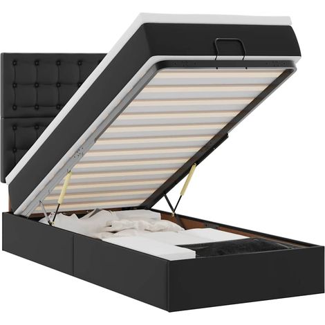 Maison Exclusive - Ottoman-Bett mit Matratze & LEDs Schwarz 80x20