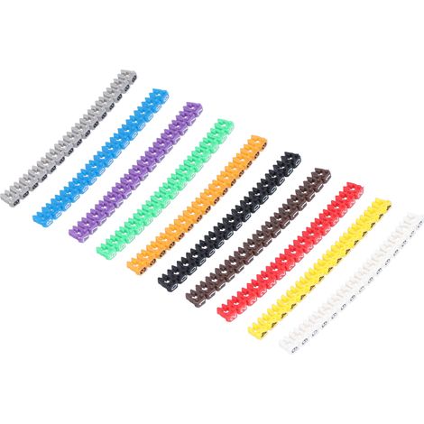 Marqueur de Câble Clipable Étanche Tube d'Identification Coloré 0‑9 pour Étiquettes de Fils (1/5)