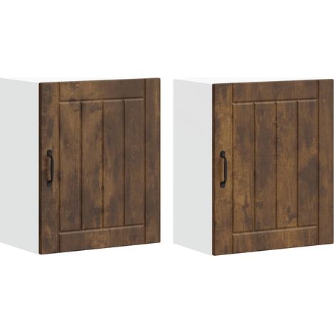 Maison Exclusive - Pensili da cucina 2 pz finitura Lucca in rovere affumicato in Legno Multistrato (1/5)