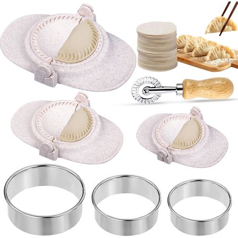 Moule a Raviolis, 3 Kit Moule Raviolis, 1 Emporte Piece Ravioli Moule a Raviolis pour Tortellini et Emporte Piece Ravioli pour Potsticker, Pierogi (1/5)