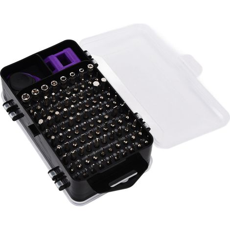 Kit de tournevis multifonctionnel de précision magnétique 115 en 1 pour la réparation électronique - Violet