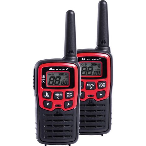 Midland – Talkie-walkie PMR 2 unités C1176 – Portée 4 km – 16 canaux – Alimentation 3 piles AAA – Transmission analogique