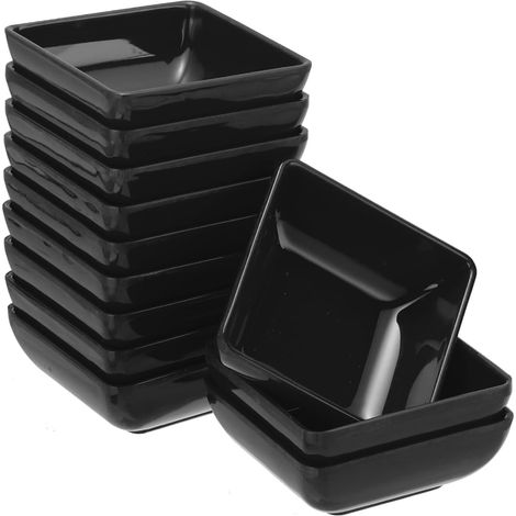 12Pcs MF Bols Carrés À Trempette, Petits Bols À Accompagnement Noirs Assiettes À Assaisonnement Bols À Service Set De Bols À Coulis Pour Condiments Desserts Maison BBQ Fête (1/5)