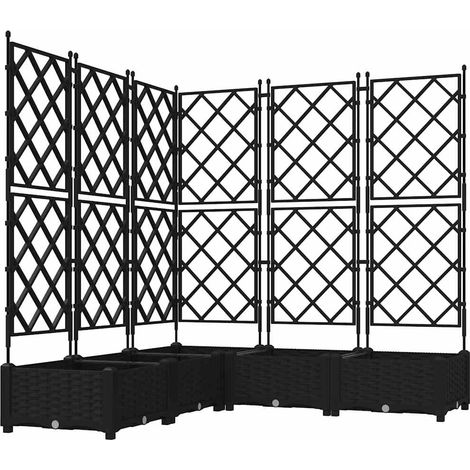 Maison Exclusive - Vaso da giardino 5 pcs Nero 120 x 120 x 125,5 cm Plastica