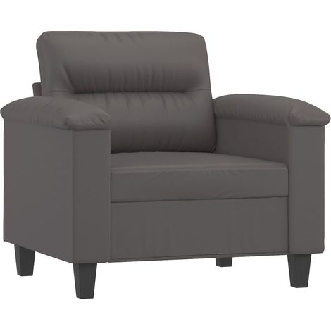 vidaXL Poltrona Grigia 60 cm in Similpelle