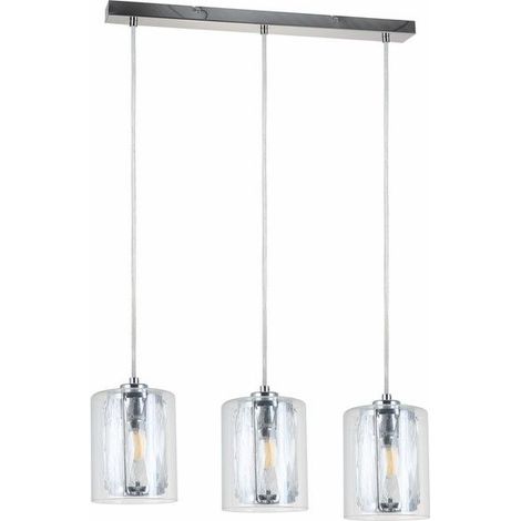Lampada sospensione Reality Tesh cromata 3xE14 regolabile (1/3)
