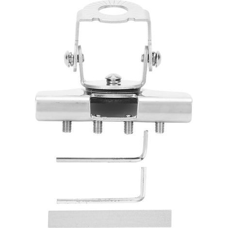 Support d'antenne autoradio 0,3 pouce, réglable à 360°, trou de fixation 0,6 pouce, pince en acier inoxydable (1/4)