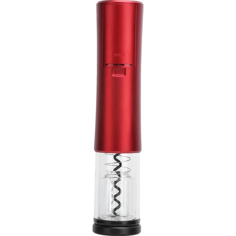 Ouvre-bouteille électrique automatique, tire-bouchon et coupe-capsule, accessoire de cuisine portable rouge (1/5)