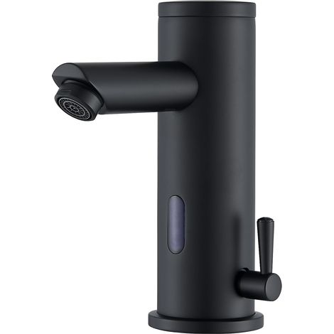 Mitigeur électronique infrarouge - Robinet d'eau chaude et froide - Capteur automatique - Noir (1/5)