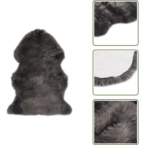 Tapis en peau de mouton 60 x 90 cm Gris clair - Tapis En Peau De Mouton - Tapis Moelleux - Décoration Intérieure - Salon - Chambre À Coucher