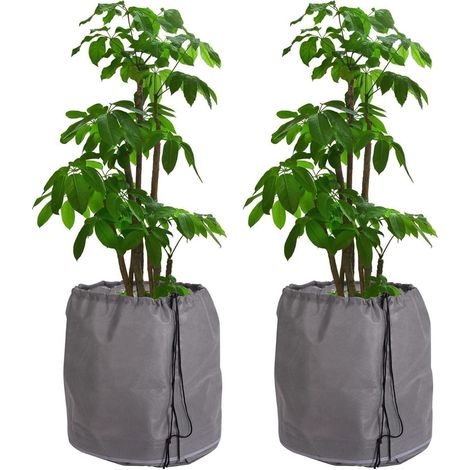 Topfschutz für Pflanzen 2er Set 65x70cm Grau, doppelt isoliert, Frostschutz (1/5)